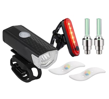 Foto 1 | Foto 1 | Luz Para Bicicleta Accesorios Usb Recargable Delantera Y Trasera 6 Pzs