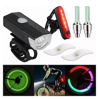 Foto 2 | Foto 2 | Luz Para Bicicleta Accesorios Usb Recargable Delantera Y Trasera 6 Pzs
