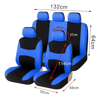 Foto 2 | Foto 2 | Fundas De Asiento Universales Comfort Car Covers 9 Piezas Azul ''