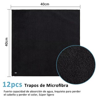 Foto 2 | Foto 2 | 12pzs Toallas Microfibras Auto Trapos Superfina Para Limpiar Eo Safe Imports Esi-13935-1 Negro
