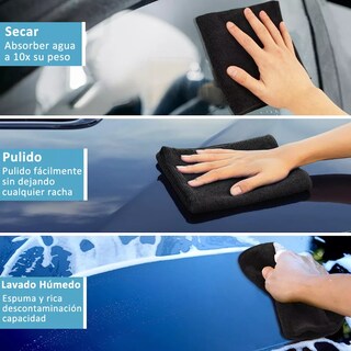 Foto 3 | Foto 3 | 12pzs Toallas Microfibras Auto Trapos Superfina Para Limpiar Eo Safe Imports Esi-13935-1 Negro