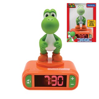 Foto 1 | Foto 1 | Reloj Despertador Con Luz Nocturna Lexibook Super Mario Yoshi Color Rojo Y Verde - Venta Internacional.