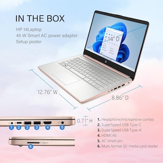 Foto 5 | Foto 5 | Laptop Hp 14 pulgadas Windows 11 Intel Celeron N4120 32 GB RAM 576 GB Rosa-Venta Internacional