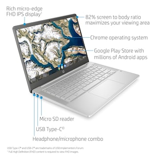 Foto 2 | Foto 2 | Computadora Portátil Hp Chromebook De 14 Pulgadas Con Pantalla Fhd Intel Celeron N4000 De 4 Gb/32 Gb - Venta Internacional.