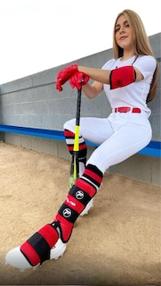 Foto 6 | Foto 6 | Kit 3 Pz Protecciones Bateo Velcro + Slidding Glove - Rojo/negro