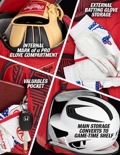 Foto 7 | Foto 7 | Mochila Rawlings Chaos Series Youth Baseball Scarlet - Venta Internacional.