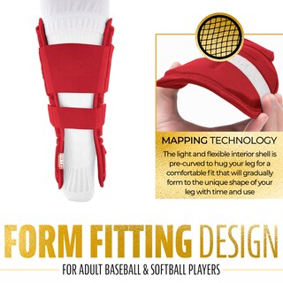Foto 5 | Foto 5 | Protector De Piernas Franklin Sports Serie Prt, Béisbol Para Adultos, Rojo - Venta Internacional.
