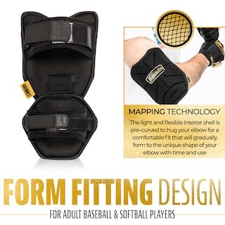 Foto 6 | Foto 6 | Protector De Codo Franklin Sports Prt Series De Béisbol Para Adultos, Color Negro Y Dorado - Venta Internacional.