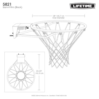Foto 3 | Foto 3 | Lifetime Basquetbol Slam-it Negro Aro De Baloncesto Adulto Negro (black) 18 Pulgadas