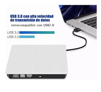 Foto 4 | Foto 4 | Lectora y Grabadora de Cd Externa Belug con Usb color Blanco