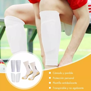 Foto 5 | Foto 5 | Kit Calcetines Antideslizantes Con Espinilleras Para Fútbol 3pcs Eo Safe Imports Esi-8960 Blanco