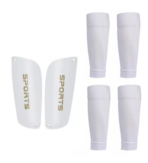 Foto 1 | Foto 1 | Calcetines Antideslizantes Con Espinilleras Para Fútbol Tamaños Universales Blanco 6 piezas