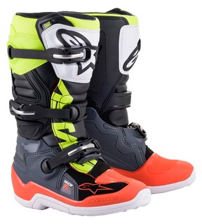 Foto 1 | Foto 1 | Bota Alpinestars Youth Tech 7s Motocross Gris Oscuro/rojo/amarillo - Venta Internacional.