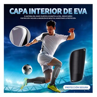 Foto 3 | Foto 3 | Calcetines Antideslizantes + Espinilleras + Vendas para Futbol Lab.g Negro 6 Piezas