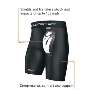 Foto 2 | Foto 2 | Pantalones Cortos De Compresión Shock Doctor Con Copa Deportiva Bio-flex - Venta Internacional.
