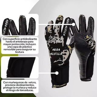 Foto 2 | Foto 2 | Guantes De Portero Profesional Fútbol Antidesliz Talla 7 Adul/juvenil Eo Safe Imports Esi-14013 Negro