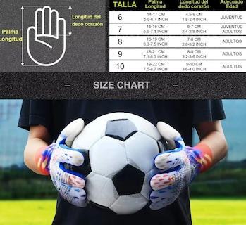 Foto 4 | Foto 4 | Xtellar Guantes De Portero De Fútbol, Talla 9profesionales Antideslizantes Y Respirables