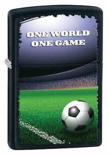 Foto 1 | Foto 1 | Diseño Clásico De Fútbol Zippo, Negro Mate, Más Ligero - Venta Internacional.
