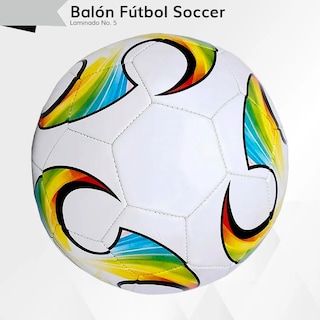Foto 3 | Foto 3 | Balon Futbol Soccer Lab.g No. 5 Laminado Color Amarillo Azul Y Blanco