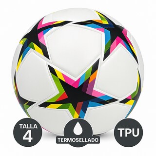 Foto 1 | Foto 1 | Balón Fútbol Soccer No.4 Champions League Estrellas Termosellado Híbrido Sin Costuras Tpu Resistente Césped Natural Y Artificial