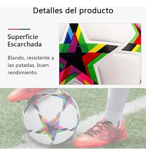 Foto 5 | Foto 5 | Balón Fútbol Soccer No.4 Champions League Estrellas Termosellado Híbrido Sin Costuras Tpu Resistente Césped Natural Y Artificial