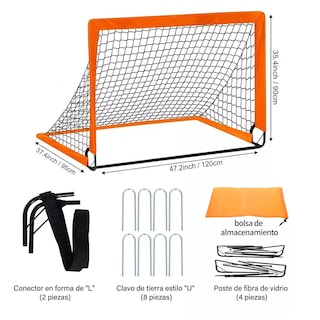 Foto 4 | Foto 4 | 2 Porterías De Fútbol Plegable Portátil Eo Safe Imports Esi-13986 Naranja