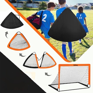 Foto 4 | Foto 4 | Set De Portería Fútbol Niñosl Jardín Plegable Portátil Naranja