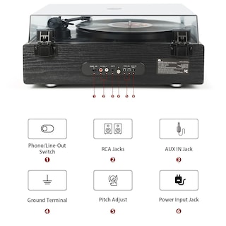 Foto 7 | Foto 7 | Reproductor De Discos Multifunción 1byone De Alta Fidelidad Con Altavoces - Venta Internacional.