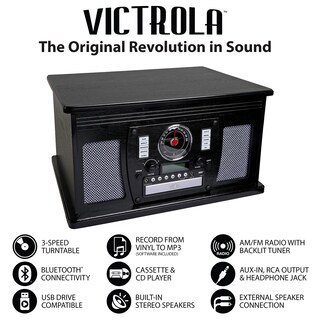 Foto 4 | Foto 4 | Tocadiscos Bluetooth Victrola 8 En 1 Con Altavoces Estéreo - Venta Internacional.