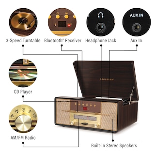 Foto 3 | Foto 3 | Tocadiscos Crosley Cr7016a-ma Rhapsody De 3 Velocidades Con Bluetooth - Venta Internacional.