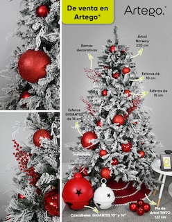 Foto 6 | Foto 6 | Árbol de Navidad Nevado Artego Norway Spruce color Verde 220 CM con Ramas Secas