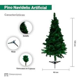Foto 2 | Foto 2 | Árbol de Navidad Artificial Importadora La Merced Verde 1.20 m Jaspeado