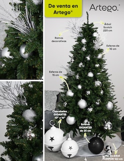 Foto 5 | Foto 5 | Árbol De Navidad Scoth Pine Frondoso Rama Bicolor Pino Navideño Christmas Tree 190 Cm + Maleta Transportadora Artego
