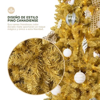 Foto 2 | Foto 2 | Árbol De Navidad Esquimal Pino Tipo Lápiz 2.20m Dorado