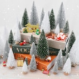 Decoración De Árbol De Navidad Ayieyill Mini, 30 Unidades Con Base De Madera - Venta Internacional.