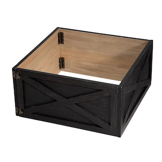Foto 6 | Foto 6 | Collar Para Árbol De Navidad Glitzhome, Madera Negra Lavada, 22 L - Venta Internacional.