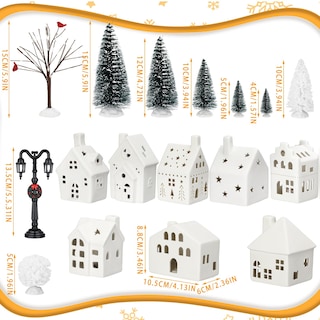 Foto 2 | Foto 2 | Set Christmas Village Cenider, 26 Unidades, Con 8 Casas Led Y 16 Árboles - Venta Internacional.