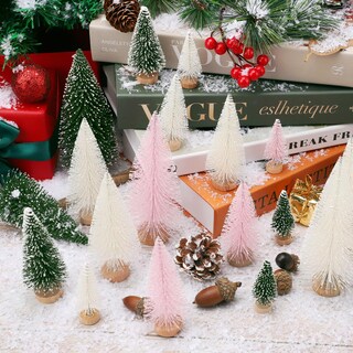 Foto 3 | Foto 3 | Decoración De Árbol De Navidad Ayieyill Mini, 30 Unidades Con Base De Madera - Venta Internacional.