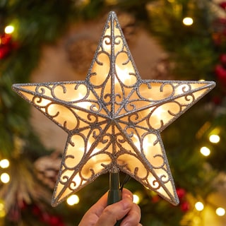 Foto 5 | Foto 5 | Decoración Con Forma De Estrella De Navidad Brightown, Plateada Con Purpurina 3d - Venta Internacional.