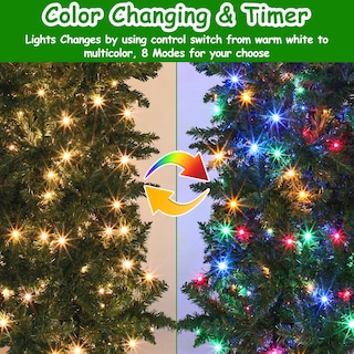 Foto 2 | Foto 2 | Árbol De Navidad Turnmeon, Doble Cambio De Color Y Temporizador, 6 Pies, Preiluminado - Venta Internacional.