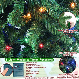Foto 3 | Foto 3 | Árbol De Navidad Turnmeon, Doble Cambio De Color Y Temporizador, 6 Pies, Preiluminado - Venta Internacional.