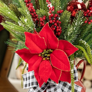 Foto 6 | Foto 6 | Árbol De Pórtico De Navidad Glitzhome En Maceta De 35 Pulgadas Con Jarrón Rojo Y Cinta - Venta Internacional.