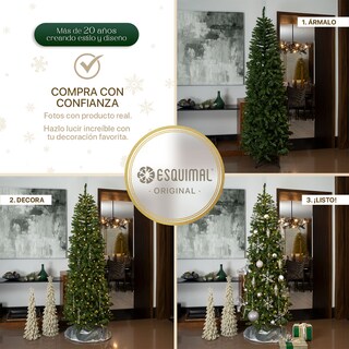 Foto 6 | Foto 6 | Árbol De Navidad Esquimal Pino Tipo Lápiz 2.50m Verde Olivo