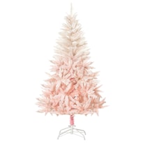 Árbol De Navidad Homcom De 7 Pies, Abeto Artificial Sin Iluminación, Rosa - Venta Internacional.