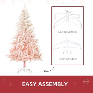 Foto 4 | Foto 4 | Árbol De Navidad Homcom De 7 Pies, Abeto Artificial Sin Iluminación, Rosa - Venta Internacional.