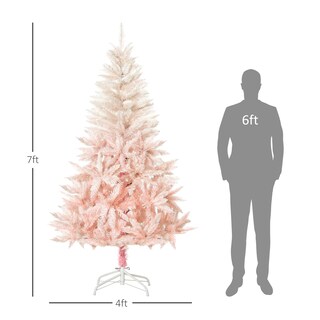 Foto 5 | Foto 5 | Árbol De Navidad Homcom De 7 Pies, Abeto Artificial Sin Iluminación, Rosa - Venta Internacional.