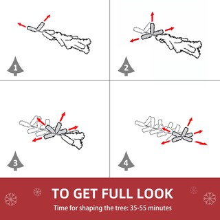 Foto 7 | Foto 7 | Árbol De Navidad Homcom De 7 Pies, Abeto Artificial Sin Iluminación, Rosa - Venta Internacional.