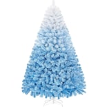Árbol De Navidad Yaheetech De Pino Con Bisagras De 2,28 M Y 1284 Puntas, Color Azul - Venta Internacional.
