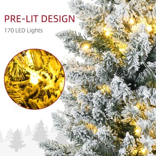 Foto 4 | Foto 4 | Árbol De Navidad Homcom, Abeto Noble Delgado, Preiluminado, De 6 Pies Con Led De 170 L - Venta Internacional.