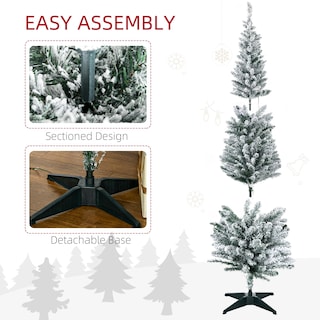 Foto 7 | Foto 7 | Árbol De Navidad Homcom, Abeto Noble Delgado, Preiluminado, De 6 Pies Con Led De 170 L - Venta Internacional.